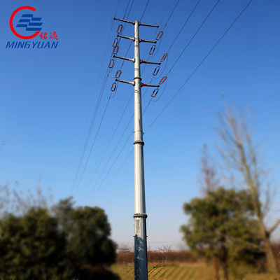 132kV 철 유틸리티 전기적 전송 격자형 철탑은 관모양 단극을 활성화했습니다