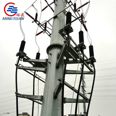 Q355B 강철 가연 전기 기둥 톱니 모양 33KV